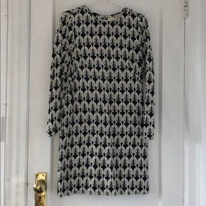 long sleeve dog print dress